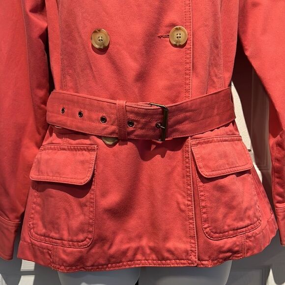 Old Navy Coral Double‎ Breasted Belted Jacket Size Small - Picture 4 of 13